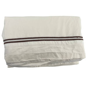 Restoration Hardware Satin Stitch Hotel Bedding Brown Stripe Italy King Flat